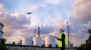 Inspection industrielle par drone.